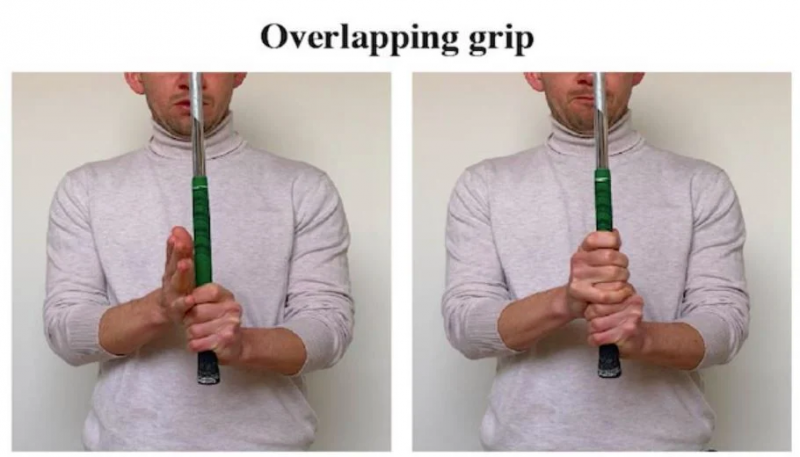 Overlapping grip tận dụng lực đánh chủ yếu đến từ các đầu ngón tay