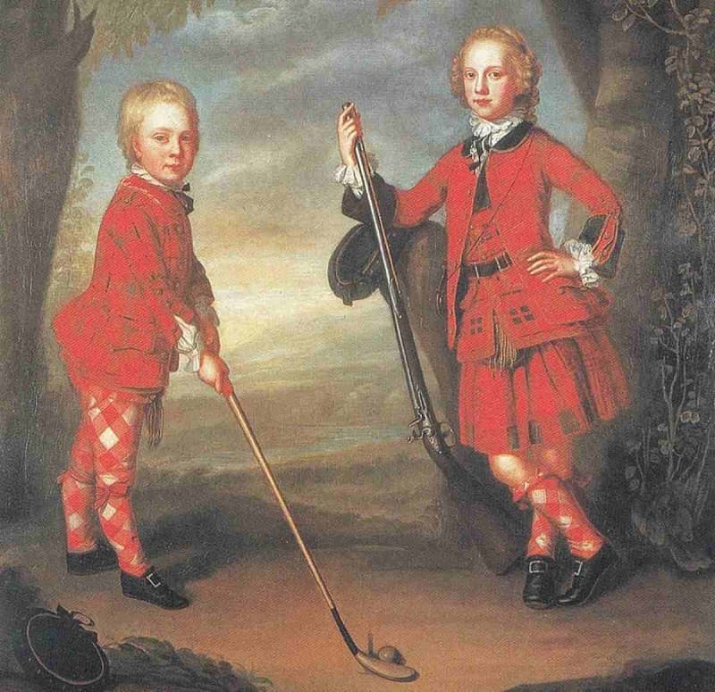 Hình ảnh những cậu bé nhà MacDonald chơi golf vào thế kỷ 18